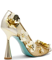 Blue by Betsey Johnson Nash 3D Flower Embellished Pumps