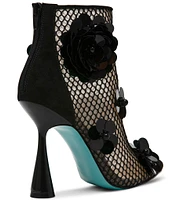 Blue by Betsey Johnson Navey 3D Flower Embellished Booties