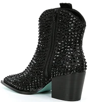 Blue by Betsey Johnson Neil Rhinestone Western Booties