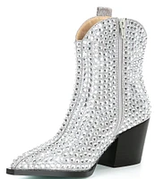 Blue by Betsey Johnson Neil Rhinestone Western Booties