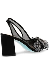 Blue by Betsey Johnson Petra Flower Applique Slingback Pumps