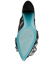 Blue by Betsey Johnson Petra Flower Applique Slingback Pumps