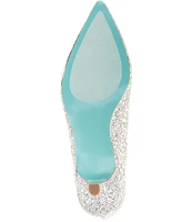 Blue by Betsey Johnson Scout Rhinestone Kitten Heel Pumps