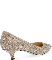 Blue by Betsey Johnson Scout Rhinestone Kitten Heel Pumps