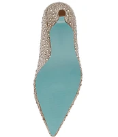 Blue by Betsey Johnson Scout Rhinestone Kitten Heel Pumps