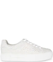 Blue by Betsey Johnson Sidny Bridal Pearl Embellished Family Matching Platform Lace-Up Sneakers