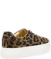 Blue by Betsey Johnson Sidny Leopard Rhinestone Platform Sneakers