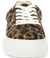 Blue by Betsey Johnson Sidny Leopard Rhinestone Platform Sneakers