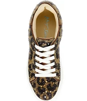 Blue by Betsey Johnson Sidny Leopard Rhinestone Platform Sneakers