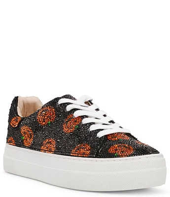 Blue by Betsey Johnson Sidny Pumpkin Print Rhinestone Platform Sneakers