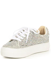 Blue by Betsey Johnson Sidny Rhinestone Embellished Family Matching Platform Lace-Up Sneakers