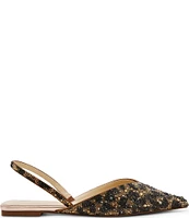 Blue by Betsey Johnson Vance Rhinestone Leopard Print Sling Flats