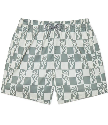 Boardies Clara Palm 4.5#double; Inseam Swim Trunks