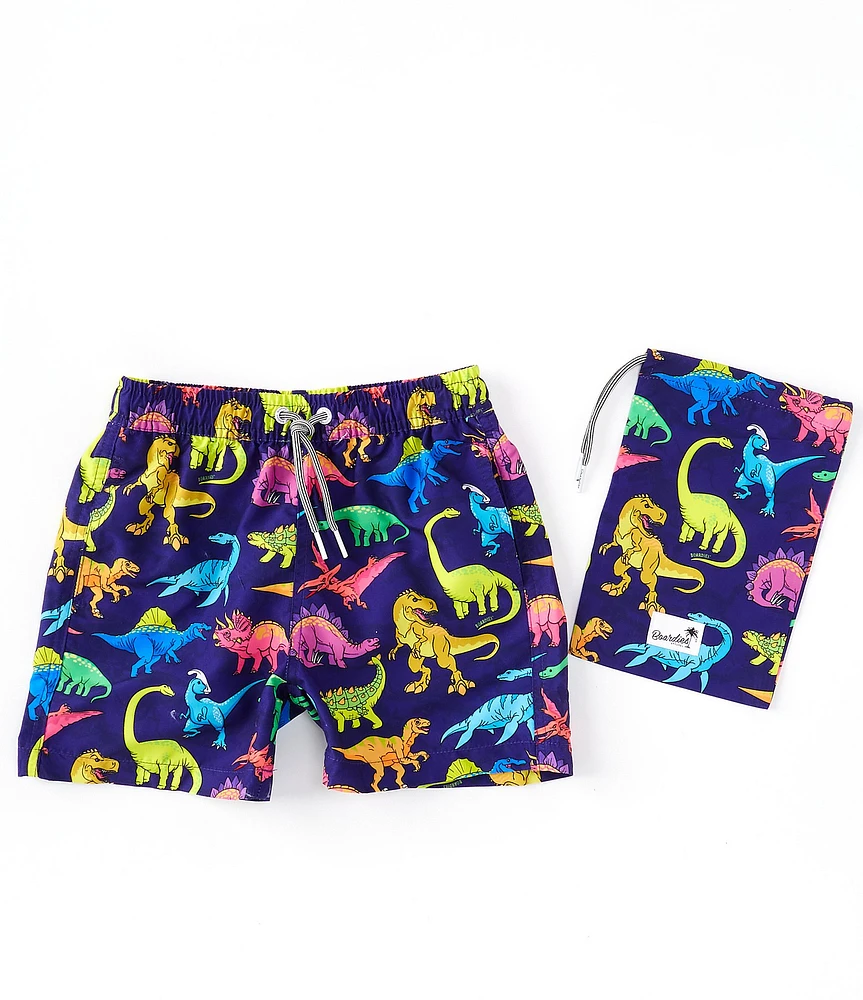 Boardies® Little/Big Boys 2-10 Vibrant Dinosaur Print Swim Trunks