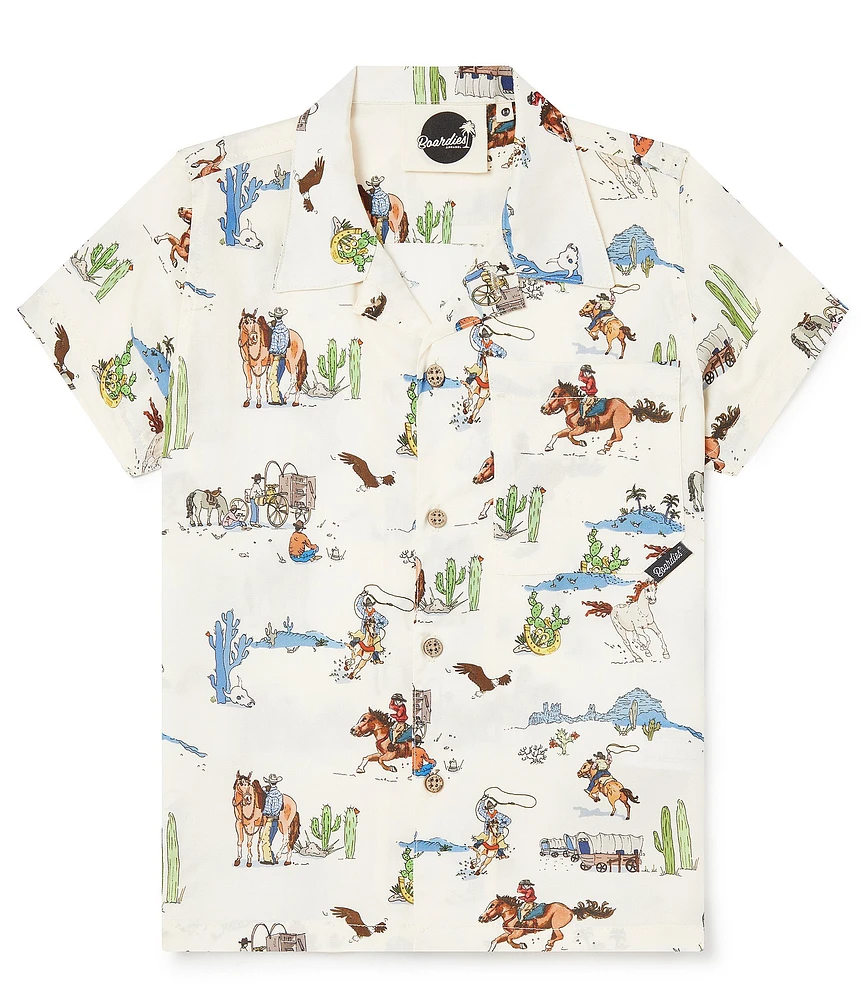 Boardies® Little/Big Boys 3-10 Short Sleeve Wild West Button-Up Shirt