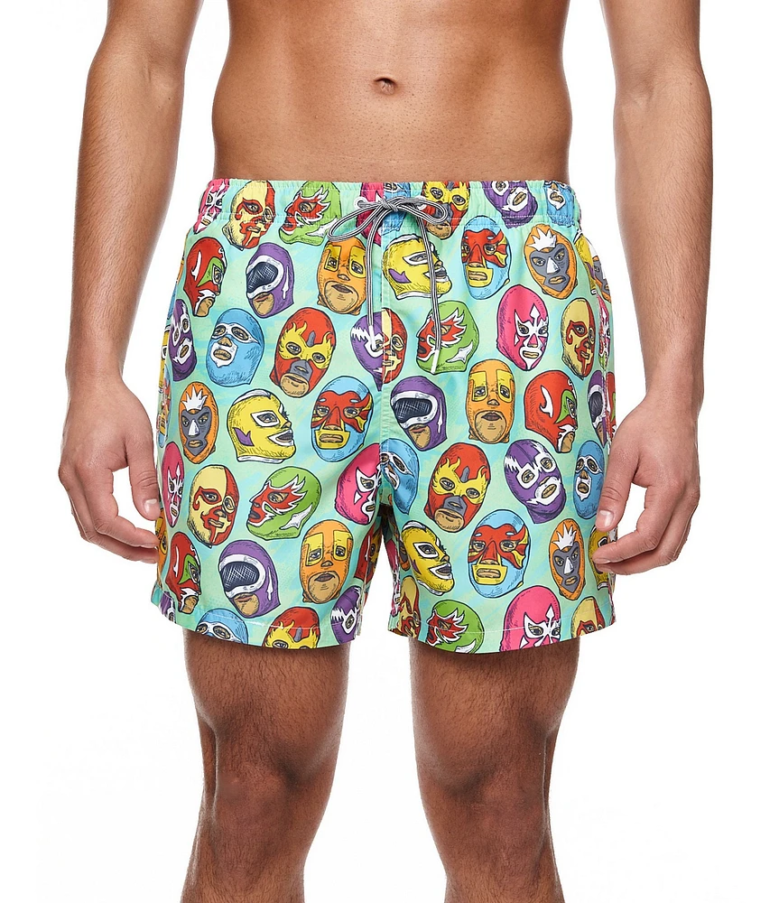 Boardies Lucha Libre Mid Length 4.5#double; Inseam Swim Shorts