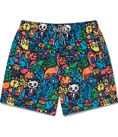 Boardies Munday Jungle 4.5#double; Inseam Swim Trunks