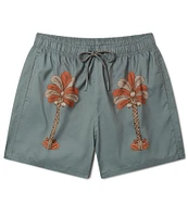 Boardies Oasis Palms Premium 4.5#double; Inseam Swim Trunks