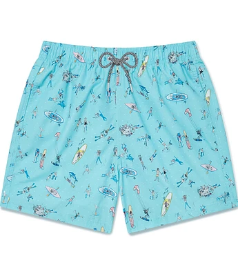 Boardies Sea Folk 4.5#double; Inseam Swim Trunks