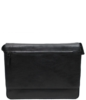 BOCONI Garth Coated Zipper Leather Messenger Bag