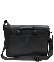 BOCONI Garth Coated Zipper Leather Messenger Bag