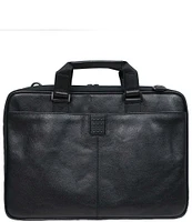 BOCONI Garth Coated Zipper Slim Leather Laptop Briefcase