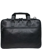 BOCONI Garth Coated Zipper Slim Leather Laptop Briefcase