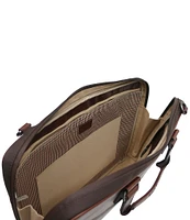 BOCONI Garth Coated Zipper Slim Leather Laptop Briefcase