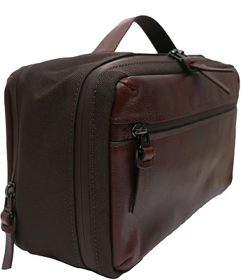 BOCONI Garth Expandable Full Grain Leather Travel Kit