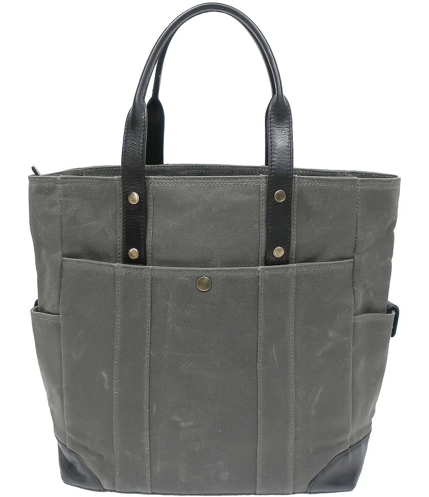 BOCONI Sloan Waxed Canvas and Pull-up Leather Tote Bag