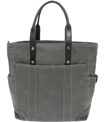 BOCONI Sloan Waxed Canvas and Pull-up Leather Tote Bag