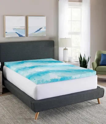 BodiPEDIC 3-Inch Cooling Gel Swirl Memory Foam Mattress Bed Topper