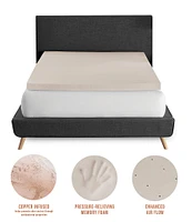 BodiPEDIC 3-Inch Copper Infused Memory Foam Mattress Bed Topper