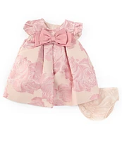 Bonnie Jean Baby Girls Newborn-24 Months Petal Sleeve Floral Jacquard Trapeze Dress