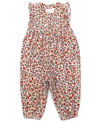 Bonnie Jean Baby Girls Newborn-24 Months Flutter-Sleeve Animal-Print Jumpsuit