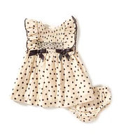 Bonnie Jean Baby Girls Flutter-Sleeve Polka-Dot Gauze Fit-And-Flare Dress
