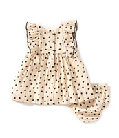 Bonnie Jean Baby Girls Flutter-Sleeve Polka-Dot Gauze Fit-And-Flare Dress