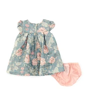 Bonnie Jean Baby Girls Newborn-24 Months Petal Sleeve Floral Jacquard Fit & Flare Dress