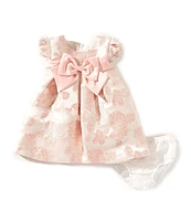 Bonnie Jean Baby Girls Petal-Sleeve Floral Jacquard Patterned Trapeze Dress