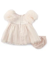 Bonnie Jean Baby Girls Newborn-24 Months Shirred-Ruffled Sleeve Fit & Flare Dress