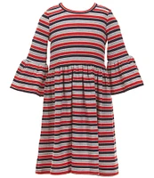 Bonnie Jean Big Girls 7-16 3/4-Sleeve Striped Knit Dress