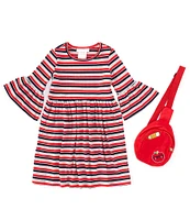 Bonnie Jean Big Girls 7-16 3/4-Sleeve Striped Knit Dress