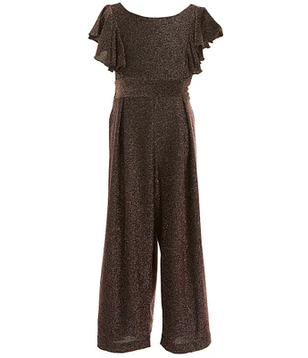 Bonnie Jean Big Girls 7-16 Flutter-Sleeve Metallic-Knit Jumpsuit