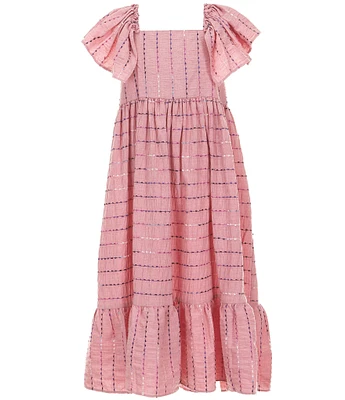 Bonnie Jean Big Girls Flutter-Sleeve Printed Midi Dress