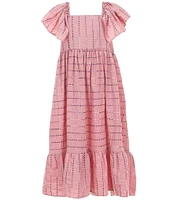 Bonnie Jean Big Girls Flutter-Sleeve Printed Midi Dress