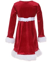 Bonnie Jean Big Girls 7-16 Long Sleeve Santa Velvet Dress