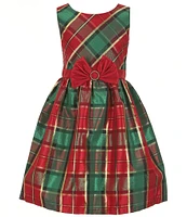 Bonnie Jean Big Girls 7-16 Long Sleeve Velvet Bolero & Sleeveless Plaid Taffeta Fit & Flare Dress Set