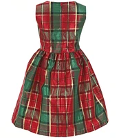 Bonnie Jean Big Girls 7-16 Long Sleeve Velvet Bolero & Sleeveless Plaid Taffeta Fit & Flare Dress Set