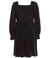 Bonnie Jean Big Girls 7-16 Raglan Sleeve Smocked-Bodice Velvet Fit & Flare Dress