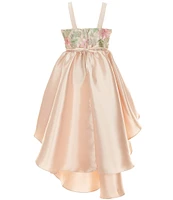 Bonnie Jean Big Girls Sleeveless Embroidered Corset-Bodice/Extreme-High-Low Skirted Mikado Ballgown
